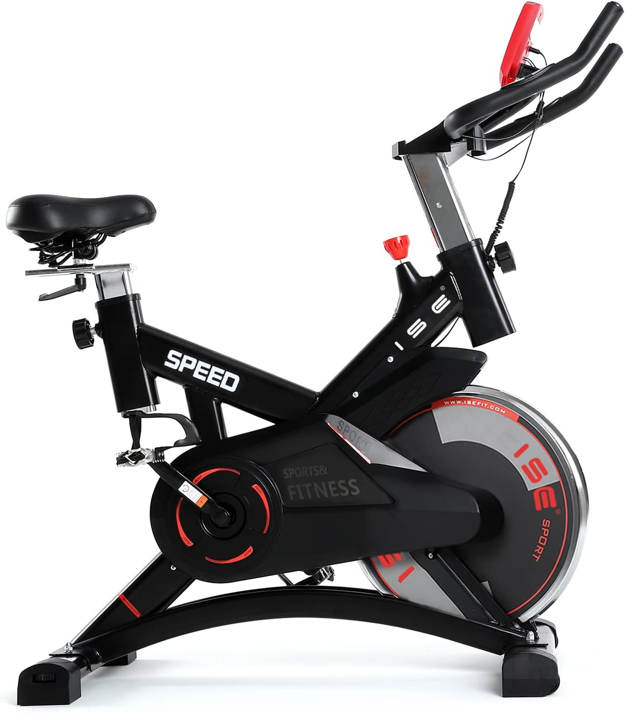 Vélo de Spinning Professionnel ISE – Résistance Réglable, Écran LCD & Confort Ajustable
