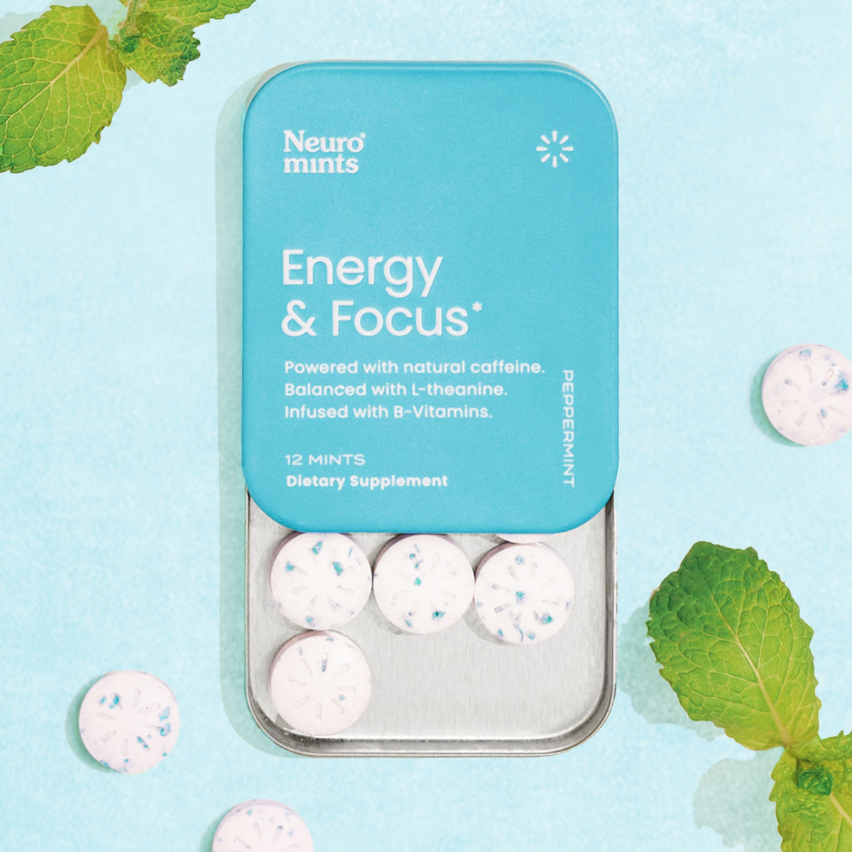 Neuro Mints – Pastilles Énergie & Focus | Zero Sucre, Vegan & Sans Gluten