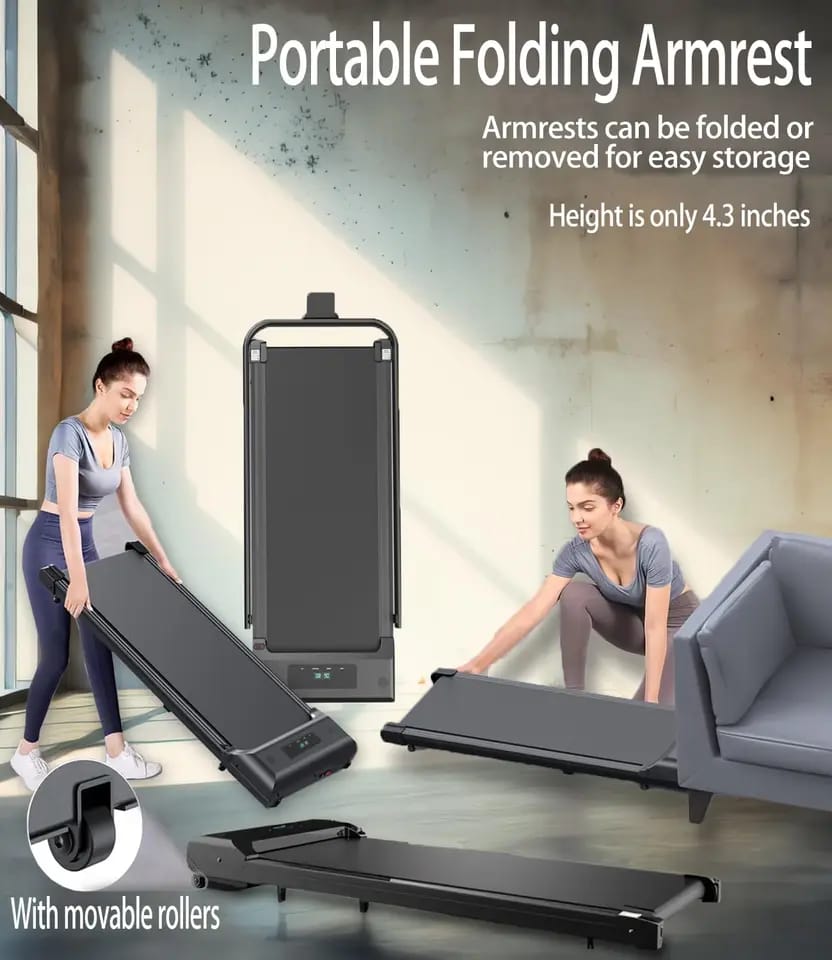 Tapis de Course Compact et Silencieux – Pliable, Sans Installation, Idéal pour Maison & Bureau