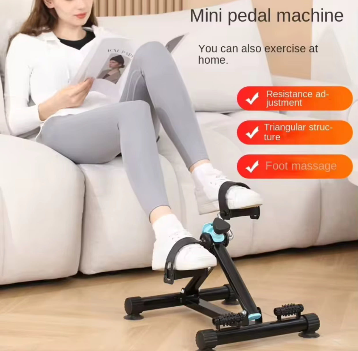 🚴‍♀️ Mini Vélo d’Appartement Pliable – Pour les Pieds & les Mains
