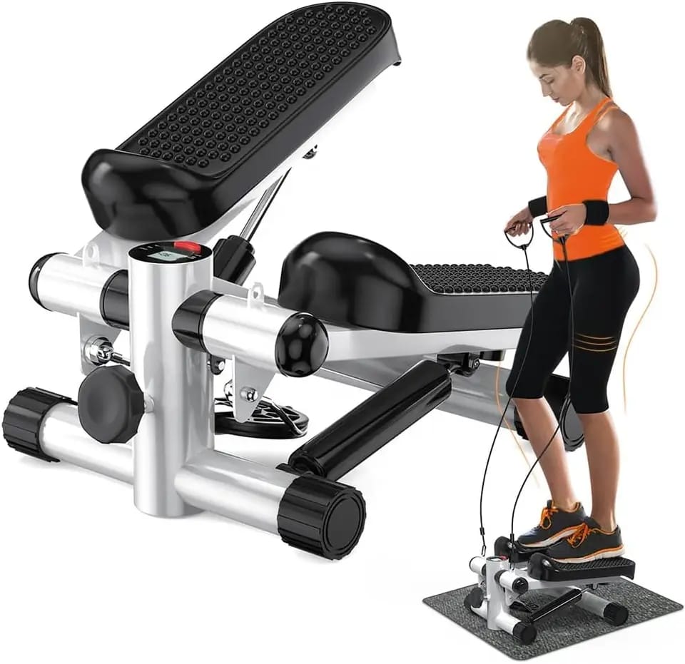 🏋️ Mini Stepper avec Élastiques – Cardio, Fitness & Renforcement Musculaire