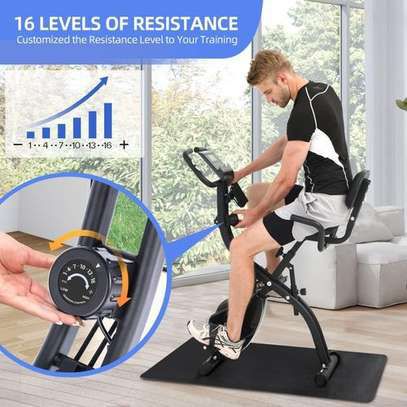 🏋️♂️ Vélo d’Appartement Pliable avec Élastiques & 16 Niveaux de Résistance